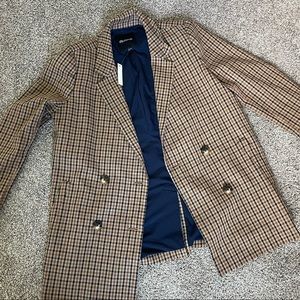 Brand new Madewell plaid button up blazer